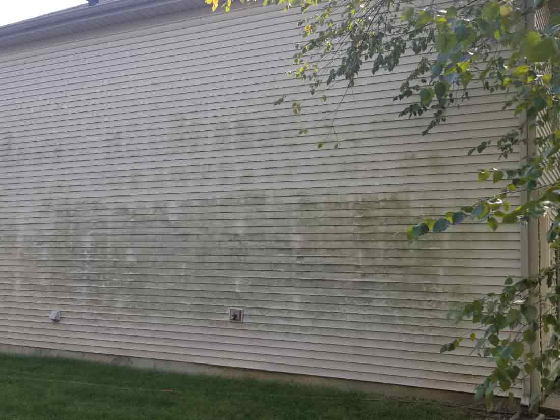 vinyl siding before cleaning